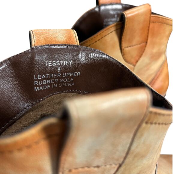 Steve Madden Tesstify Boots Sz 8 Western Leather Cowboy Booties Brown - Picture 9 of 12
